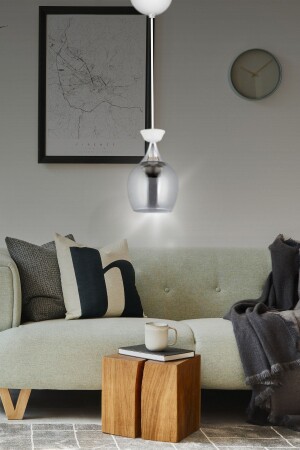 Liya 1-teilige moderne Pendelleuchte Kronleuchter Weiß - Wohnzimmer - Flur - Schlafzimmer - Küche TYCUKN5JAN169081406235443 - VEDA AVİZE