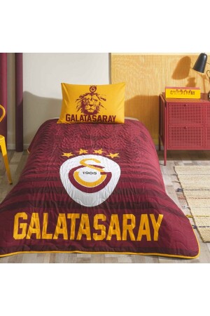 Lizenziertes Galatasaray-Streifen-Einzelbettdecken-Set - Taç