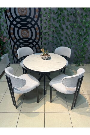 LOTUS 4 KİŞİLİK MUTFAK MASASI TAKIMI LAK PANEL HİGHGLOSS - Royal