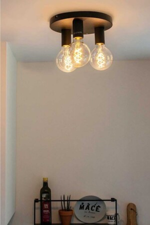Loya 3-teiliger schwarzer Deckenleuchter LY-03 - BSA LIGHTING