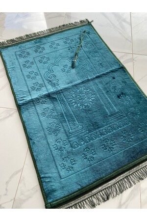 Lüks Kalın Yumuşak Peluş Kaymaz Taban Özellikli Hediyelik Çeyizlik Seccade Tesbih - Ayhanhome