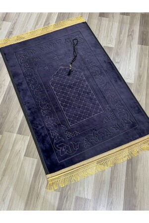 Lüks Kalın Yumuşak Peluş Kaymaz Taban Özellikli Hediyelik Çeyizlik Seccade Tesbih - Ayhanhome