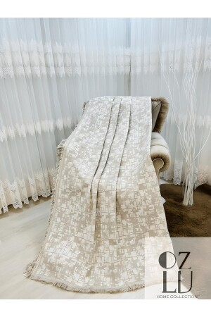 Lüks Pamuklu Koltuk-çekyat Örtüsü Bej Rengi 170x220 Terletmez Kaymaz - Özlü Home