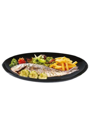 Luminarc Carine Arcopal Siyah 2 Adet 33 Cm.oval Servis Tabağı Ve 1 Adet 27 Cm.arcopal Salata Kasesi. LUMİNARC CARİNE SERİSİ. - MADAME LUDA