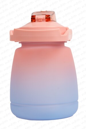 Lusca BPA İçermez Motivasyonel Su Matarası 1,3 LT Pembe-Mavi Su Matarası,Su Şişesi,Suluk SWB-003 - 2