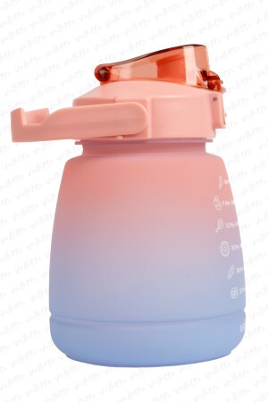 Lusca BPA İçermez Motivasyonel Su Matarası 1,3 LT Pembe-Mavi Su Matarası,Su Şişesi,Suluk SWB-003 - 6
