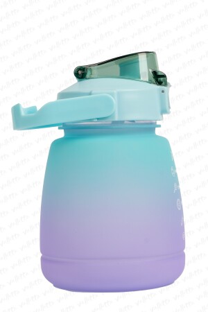 Lusca BPA İçermez Motivasyonel Su Matarası 1,3 LT Yeşil-Mor Su Matarası,Su Şişesi,Suluk SWB-003 - 4