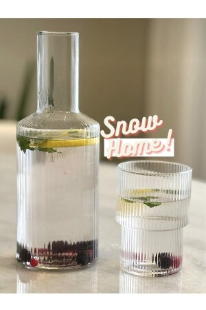 Luxuriöser Nachttischkrug aus Glas, 1 l, mit Origami-Borasilkat-Glas - Genel Markalar