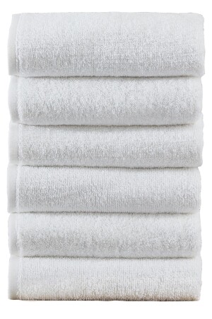 Luxuriöses weißes Hotelhandtuch, 250 g, 100 % Baumwolle, Set mit 6 Hand-Gesichts-Kopf-Handtüchern 50 x 90 cm - S&R