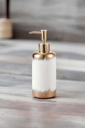 Luxus-Porzellan-Küchen-Flüssigseifenschale mit Marmormuster, Spülmittelspender - Vadi