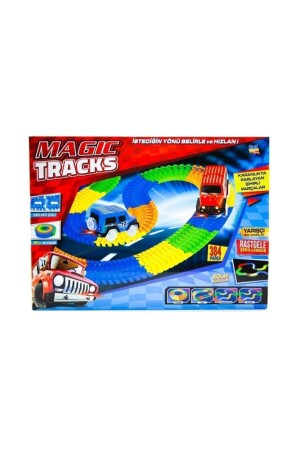 Magic Tracks Hareketli Raylar 384 Parça 2 Işıklı Araba Yarış Parkuru 38000041 - 2