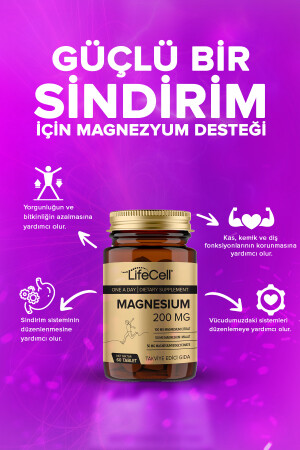 Magnesium 200 Mg (MAGNEZYUM KOMPLEKS BİSGLİSİNAT - MALAT - SİTRAT) Takviye Edici Gıda - 2