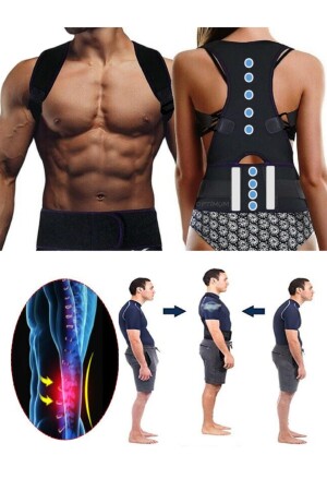 Magnetisches orthopädisches Anti-Buckel-Korsett für aufrechte Haltung, Taille, Rücken, Schulter, für aufrechtes Stehen optburakmnytk07 - 1