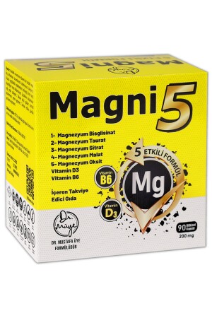 Magnezyum 5 Etkili Form 3 Aylık 90 Kapsül Magni5 B6 D Vitamini Bisglisinat Taurat Sitrat Malat Oksit TYC00694258212 - 1