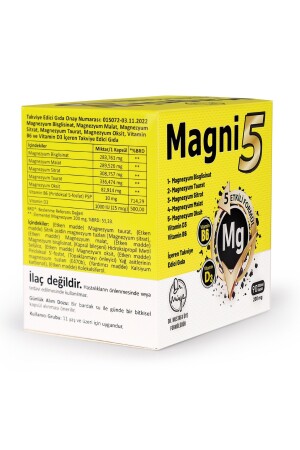 Magnezyum 5 Etkili Form 3 Aylık 90 Kapsül Magni5 B6 D Vitamini Bisglisinat Taurat Sitrat Malat Oksit TYC00694258212 - 5