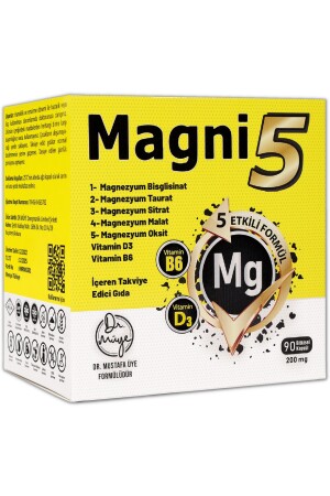 Magnezyum 5 Etkili Form 3 Aylık 90 Kapsül Magni5 B6 D Vitamini Bisglisinat Taurat Sitrat Malat Oksit TYC00694258212 - 7