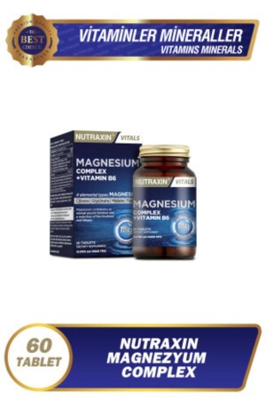 Magnezyum Complex 60 Tablet 125 Mg - Bisiglinat - Taurat - Malat - Sitrat - B6 8680512632108 - 1