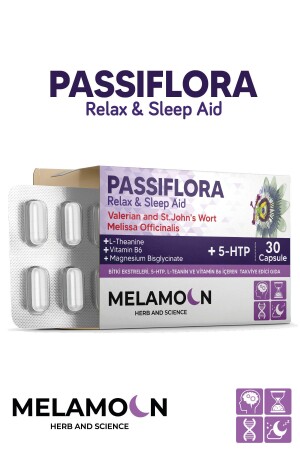 Magnezyum Ve 5-htp Ile Güçlendirilmiş Passiflora (pasiflora) Strese Ve Uykuya Yardımcı 30 Kapsül - Melamoon
