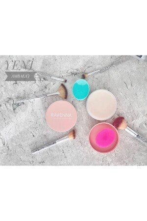 Make-up-Pinsel und Schwamm, Reinigungsseife, Silikonmatte, 120 Gramm Seife (GROSSE GRÖSSE), RVN38 - RAVENNA