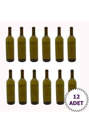 Mantar Kapaklı Şarap Şişesi Cam Yağ Şişesi 750 Ml 12 Adet K7501 - 1