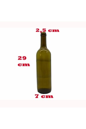 Mantar Kapaklı Şarap Şişesi Cam Yağ Şişesi 750 Ml 12 Adet K7501 - 2