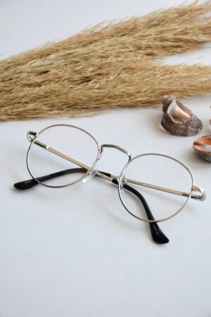 Maria Unisex-Oval-Rund-Silber-Blau-Licht-Schutz-Blau-Block-Vintage-Retro-Brille der neuen Saison Lookupnewmaria - LOOKUP NEW