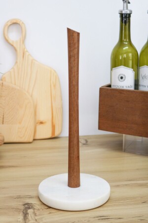 Marmor-Papierhandtuchhalter, Heimdekoration, Arbeitsplatte, Marmor-Handtuchhalter aus Holz mit Sockel KH-150 - Gemboss