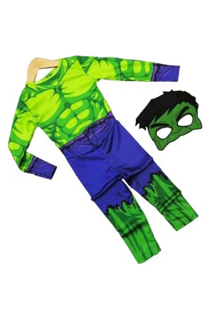 Maskeli 5-6 Yaş Hulk Çocuk Kostümü TAZO475-2 - 1