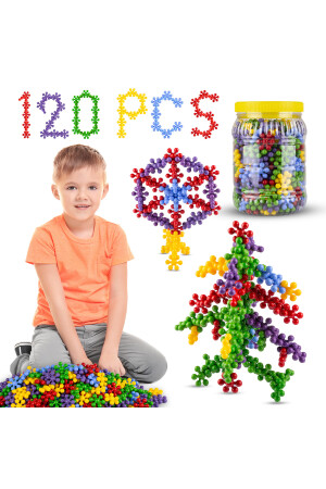 Master Molecules Eğitici Yaratıcı Molekül Stem Eğitimi Uyumlu 5 Renk 120 Parça Eğitici Oyuncak Molekül Lego 120li - 1