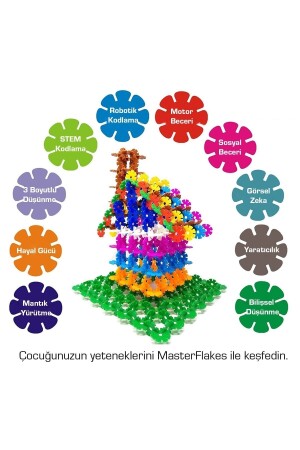Masterflakes Eğitici Kilitli Diskler Stem Eğitimi Uyumlu 5 Renk Ve 300 Parça Yapı Oyuncak Seti 8682203031245 - 3
