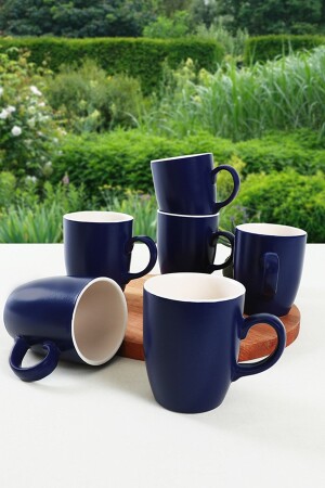 Matte Kobalt / Weiße Wolkentasse 9 cm 6 Stück ST101206F992A0000000AET900 - Keramika