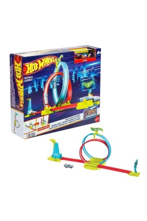 Mattel Hot Wheels Neon Yarışlar Çifte Çemberde Yarış Seti HPC05 - Hot Wheels