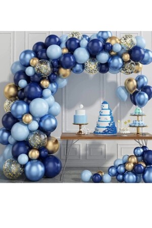Mavi Lacivert 65li Balon Zinciri Süsleme Seti 5 Renkli Sünnet, 1 Yaş, Mevlid tye1307221854 - 1
