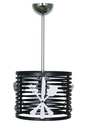 Mazgal Mutfak Tekli Siyah Kasa Beyaz Çatal Bıçak Avize MUTFAK01-0102-S - Taşcan Aydınlatma