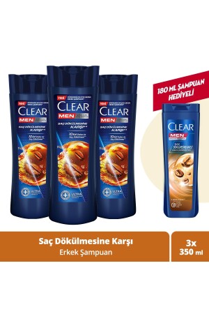 Men Kepeğe Karşı Etkili Şampuan Saç Dökülmesine Karşı 350 ml X3 SET.UNİ.2796 - Clear