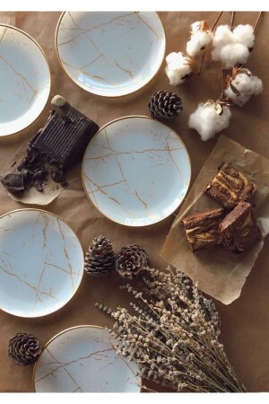 Mermer Beyaz Pasta Tabagı 20022 - GÜRCÜGLASS