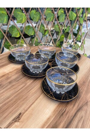 Mermer Desen Çerezlik Ve Sütlü Tatlı Kasesi SİYAH MERMER DESEN ÇEREZLİK - GÜRCÜGLASS