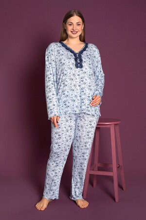 Mevsimlik Bambu Anne Pijama Takımı- Geniş Beden Aralığı P-3135 - 2
