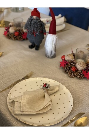 Mia Simli Gold Peçete 35x35cm - Vinebedding