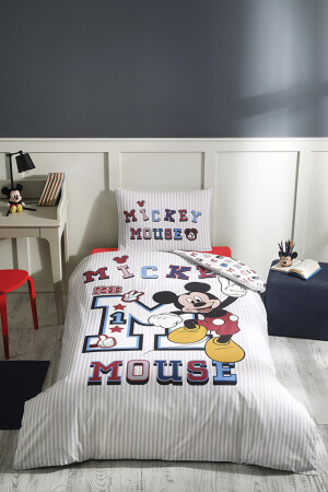 Mickey Mouse College Tek Kişilik Disney Lisanslı Lastikli Fitted Çarşaf Çocuk Nevresim Takım PR-EVTEKSTILI-57971401327 - 2