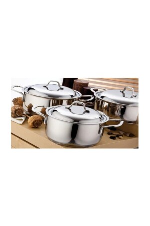 Micro Inox Tencere Seti 3 Parça GÜL 2218 - Gülsan