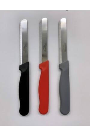 Micro Tırtıklı Doğrama Bıçağı 3’lü Siyah Kırmızı Gri SAHŞAPŞEFKEMETAHTASI75 - 1