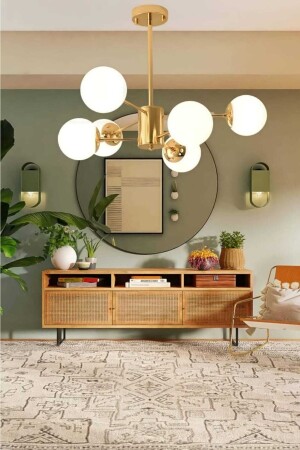 Milas 6-teiliger goldener moderner Kronleuchter (mit weißem Glas) MLS-GOLD-06 - BSA LIGHTING