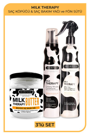 Milk Therapy Butter - Çift Fazlı Fön Suyu 400 Ml - Milk Therapy Saç Köpüğü 200 Ml - Morfose