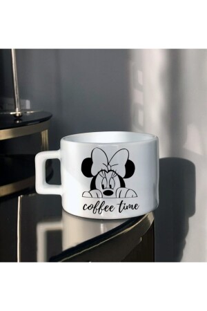 Minni Mause Coffee Time Tasarım Baskılı Çay-kahve Fincanı he-ç-348 - 1