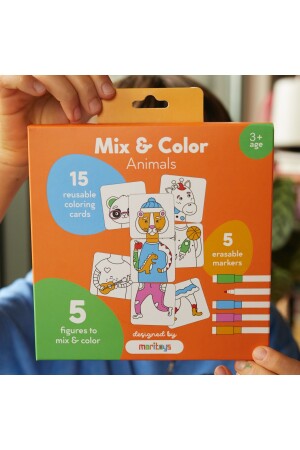 Mix & Color: Animals - Karıştır Renklendir Hayvanlar Puzzle 15 boyamalı puzzle kart - 4