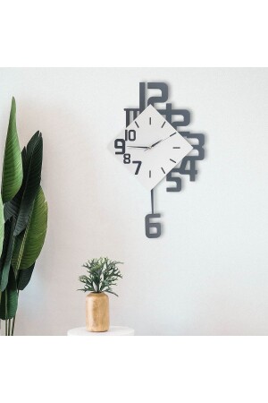 Modern Büyük Boy Geometrik Sallanan Sarkaçlı Ev Ofis Duvar Saati bnss1 - CajuArt
