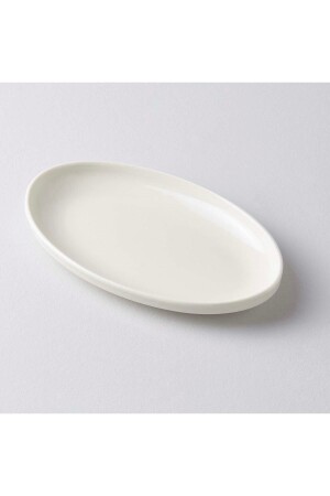 Modern Krem 20 Cm 2li Küçük Boy Kahvaltı Kayık Sunum Tabağı Sunum Servis Seti - Porselenden