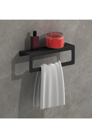 Modern Metal 3'lü Set Raflı Banyo Havlu Askılığı-rolu Havlu Askılığı -tuvalet Kağıtlığı 3S4S10S - 2