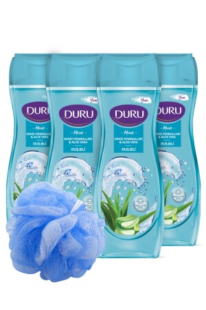 Moods Deniz Mineralleri & Aloe Vera Duş Jeli Duş Lifi Ile Birlikte 4x450ml - Duru